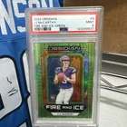 2024 PANINI OBSIDIAN FIRE & ICE Green #9 JJ MCCARTHY ROOKIE RC 3/5 PSA 9