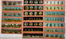 20 Antique Glass Magic Lantern Projector Slides 1900s Travel, Dance, Characters