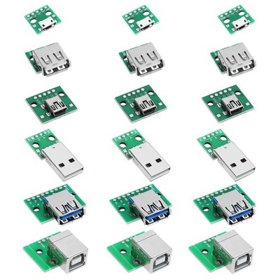 18 PCS USB To DIP Breakout Adapter Converter PCB Power Board Module Kit