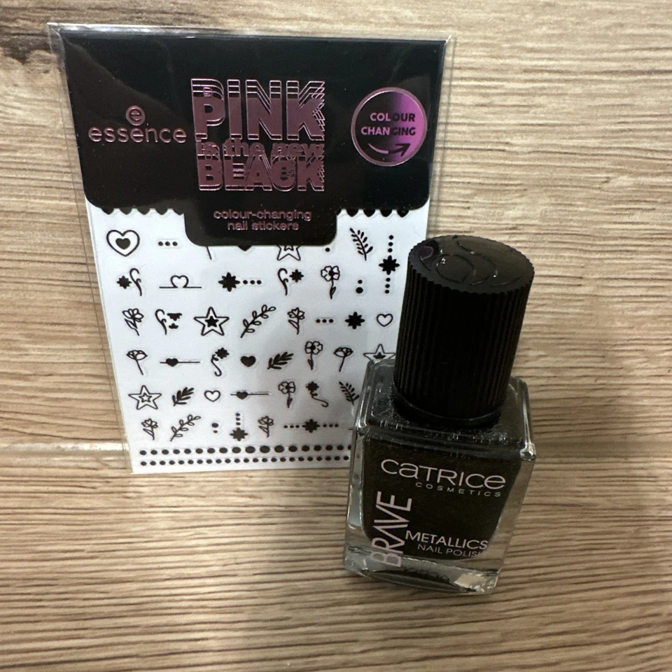 CATRICE BRAVE METALLICS Nail Polish Nagellack & Nail Sticker 01 Starry Nights