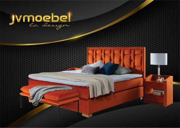 Design Bett Schlafzimmer Set 4Tlg. Nachttisch 2X Sitzbank Betten Moderne MöBel-image
