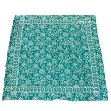 Vtg Brooks Brothers Teal Cotton Square Scarf Bandana-like 26  Made In Italy NWT