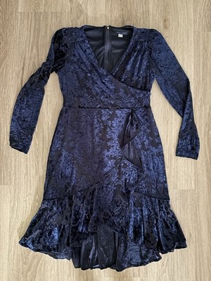 Tommy Hilfiger Navy Velvet Shadow Floral Dress Dress Sz 4