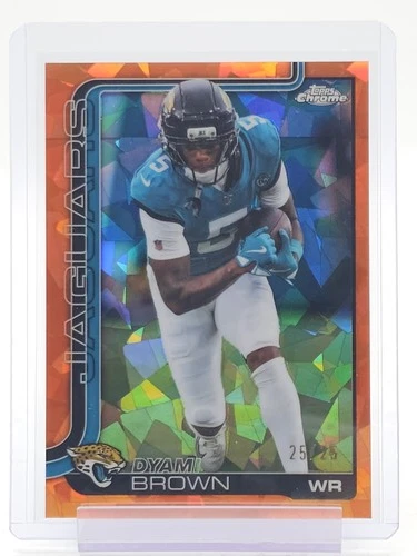 DYAMI BROWN 2025 TOPPS CHROME SAPPHIRE ORANGE REFRACTOR /25 #136 JAGUARS Q6230