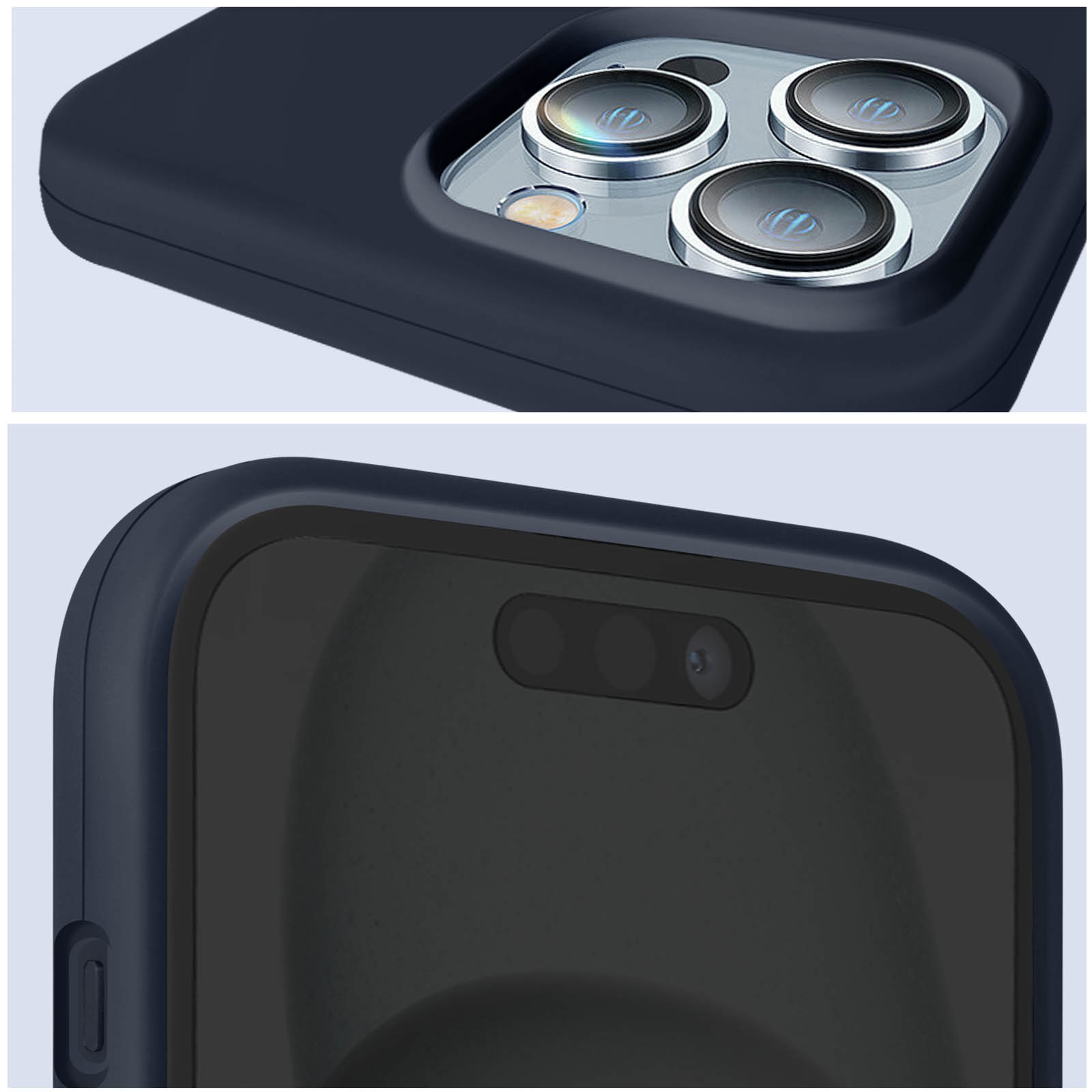 Coque iPhone 15 Pro Max Moxie en silicone noir avec doublure microfibre