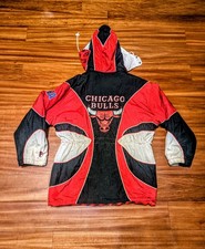 VTG CHICAGO BULLS 90s NBA PRO PLAYER Jordan HOODED PUFFER JACKET Retro sz XL