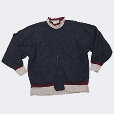 Ermenegildo Zegna Yachting Vintage Reversible Harrington Jacket Size L Blue Grey