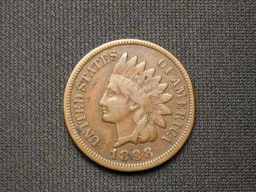🔥OLD COIN SALE VF+ 1888 INDIAN HEAD CENT PENNY PARTIAL LIBERTY 🔥LOT 1.10