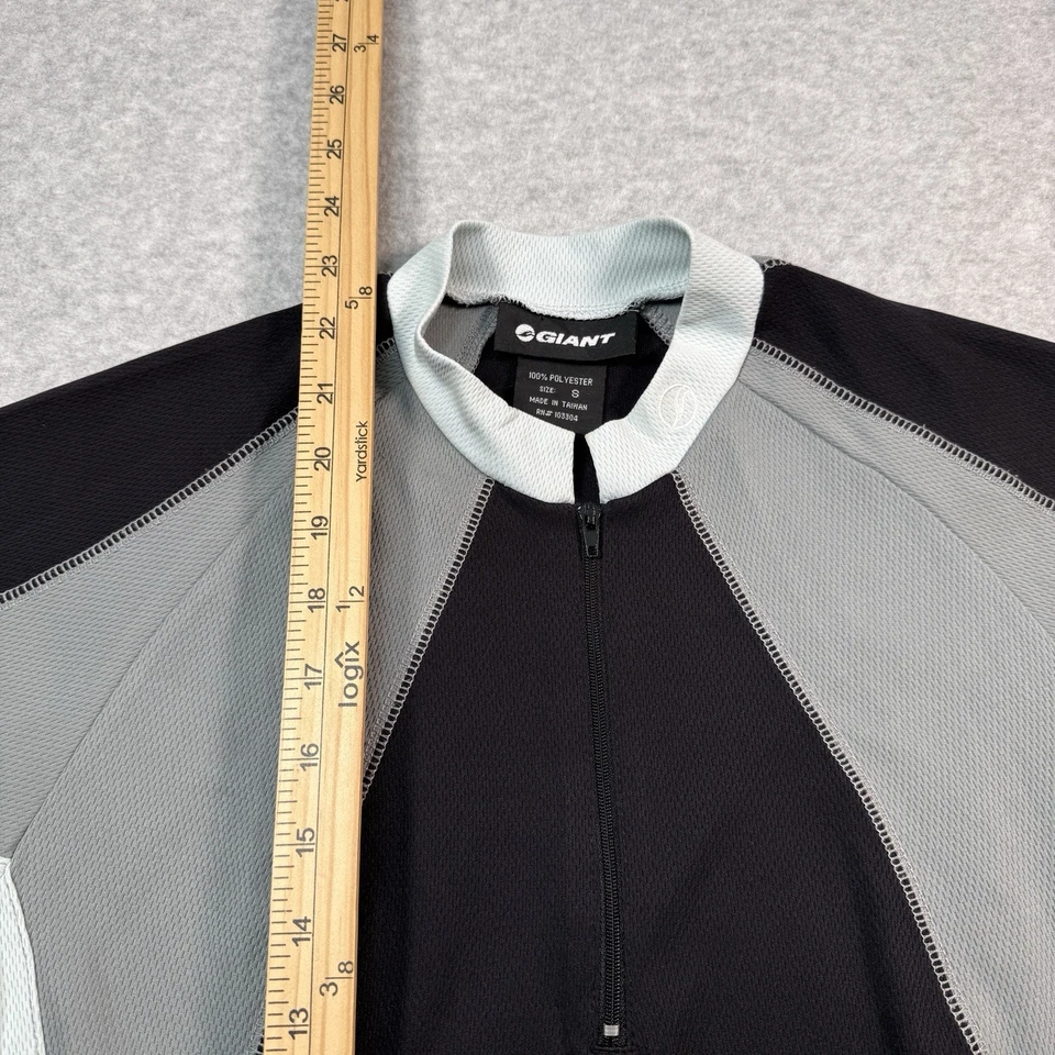 Camisa Jersey Gigante Bicicleta 1/4 Cremallera Para Hombre Pequeña Negra Gris Carreras Foto 3 de 4