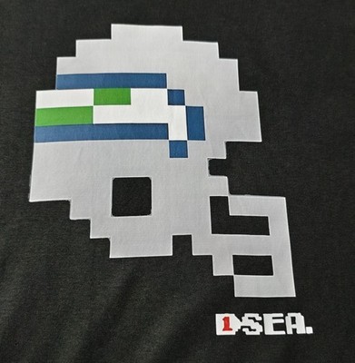 Seattle Seahawks Tecmo Super Bowl Black T-shirt Nintendo 8 Bit Football 2XL
