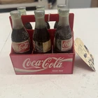 Vintage 1995 Coca Cola Desk Pac Mini Bottle 6 Pack Replica 4" Tall - Coke - Used