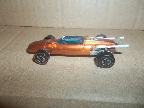 VINTAGE HOT WHEELS REDLINE INDY EAGLE ORANGE WITH BLACK BASE ~ HONG KONG