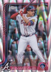 NACHO ALVAREZ JR TOPPS CHROME ROOKIE RAYWAVE REFRACTOR RC BRAVES #75 2025 25