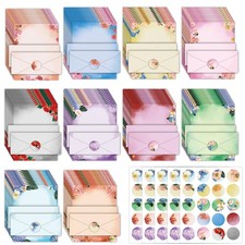 250Pcs Watercolor Stationery Paper and Envelope Set with 100 Letterhead Paper...