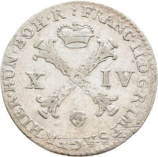 FITZ RDR Franz II./I. 1792 1835 (XIV) 14 Liards 1794 Brüssel °TCH85