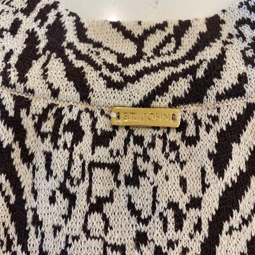 St. John Sport Vintage Wool Animal Print Sweater Jacket Full Zip Rare Pattern - Picture 6 of 10