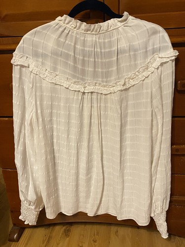 NWT River Island Top White Blouse Peasant Boho Victorian UK 14 US 10 Large Artsy - Picture 9 of 9