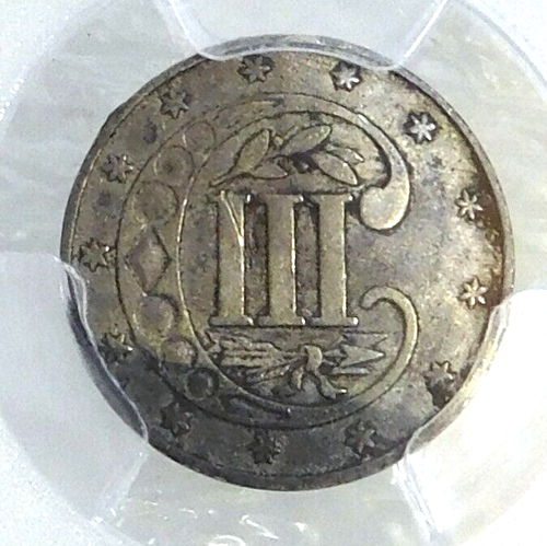 1861 Three 3 Cent Silver PCGS XF Detail Bent Just Graded New Holder #SB11 - Picture 4 of 4