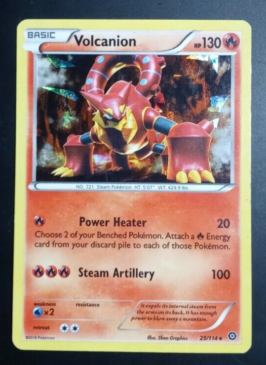 Volcanion 25/114 XY Steam Siege Cracked Ice Holo 2016 Pokemon TCG LP