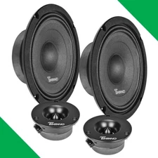 TIMPANO CAR AUDIO BUNDLE 2x 8" MIDBASS SHALLOW SPEAKER + 2x 3.75" SUPER TWEETER