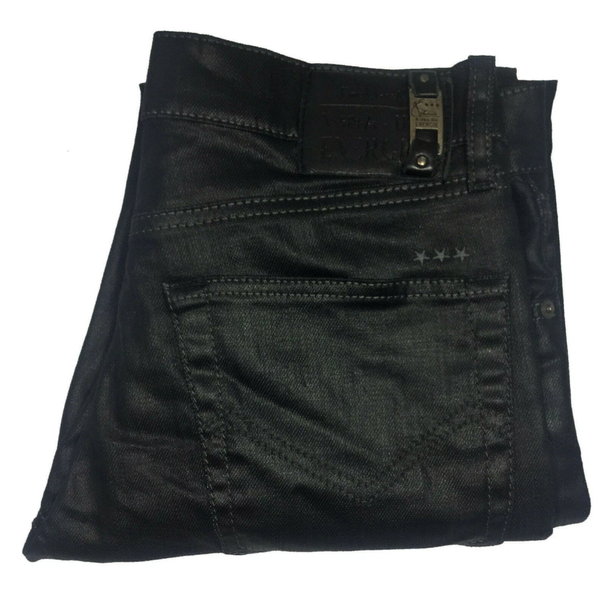 Black coated cheap denim