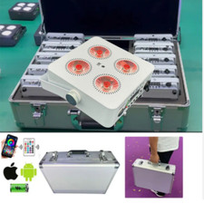 10Pcsx1case 4X18w RGBWA UV LED Uplights Battery Powered Wireless LED Par Light