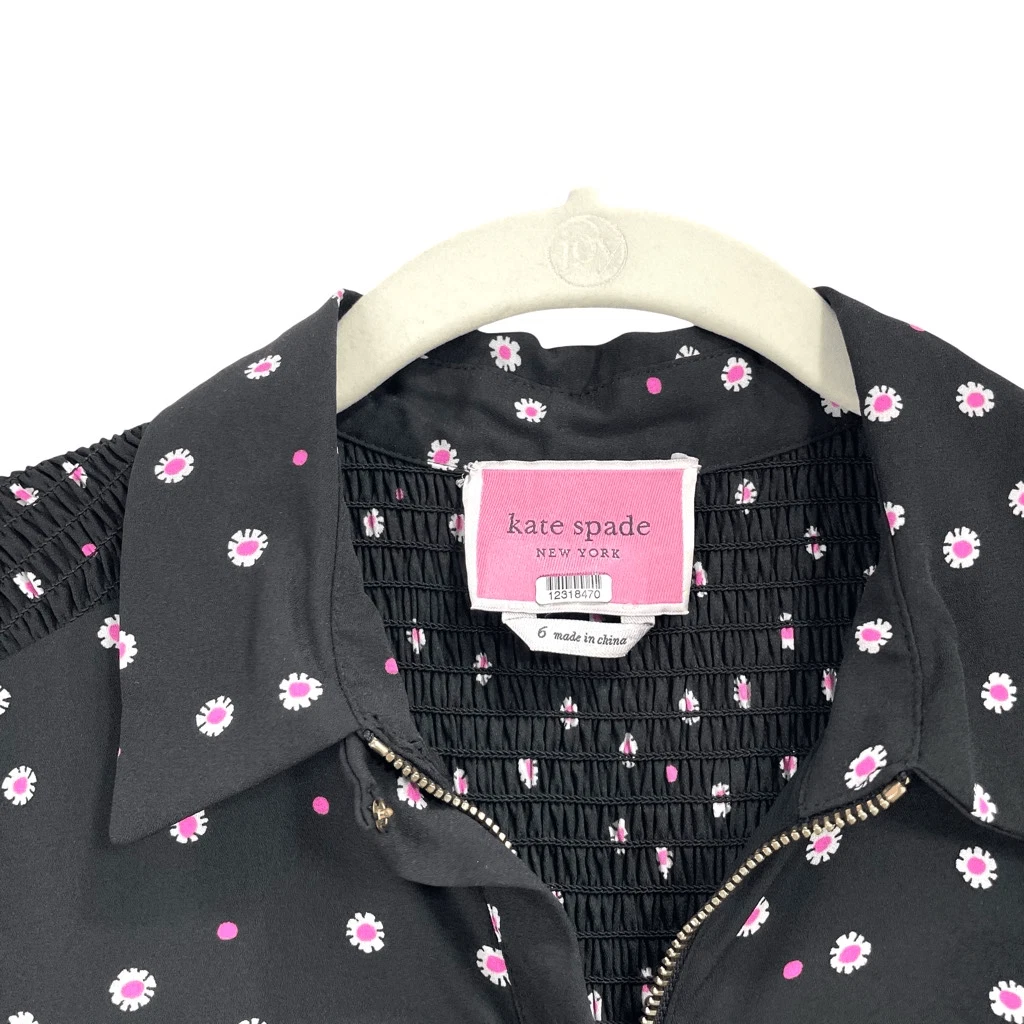 abito kate spade new york margherita a pois taglia 6 ditsy floreale senza maniche colletto