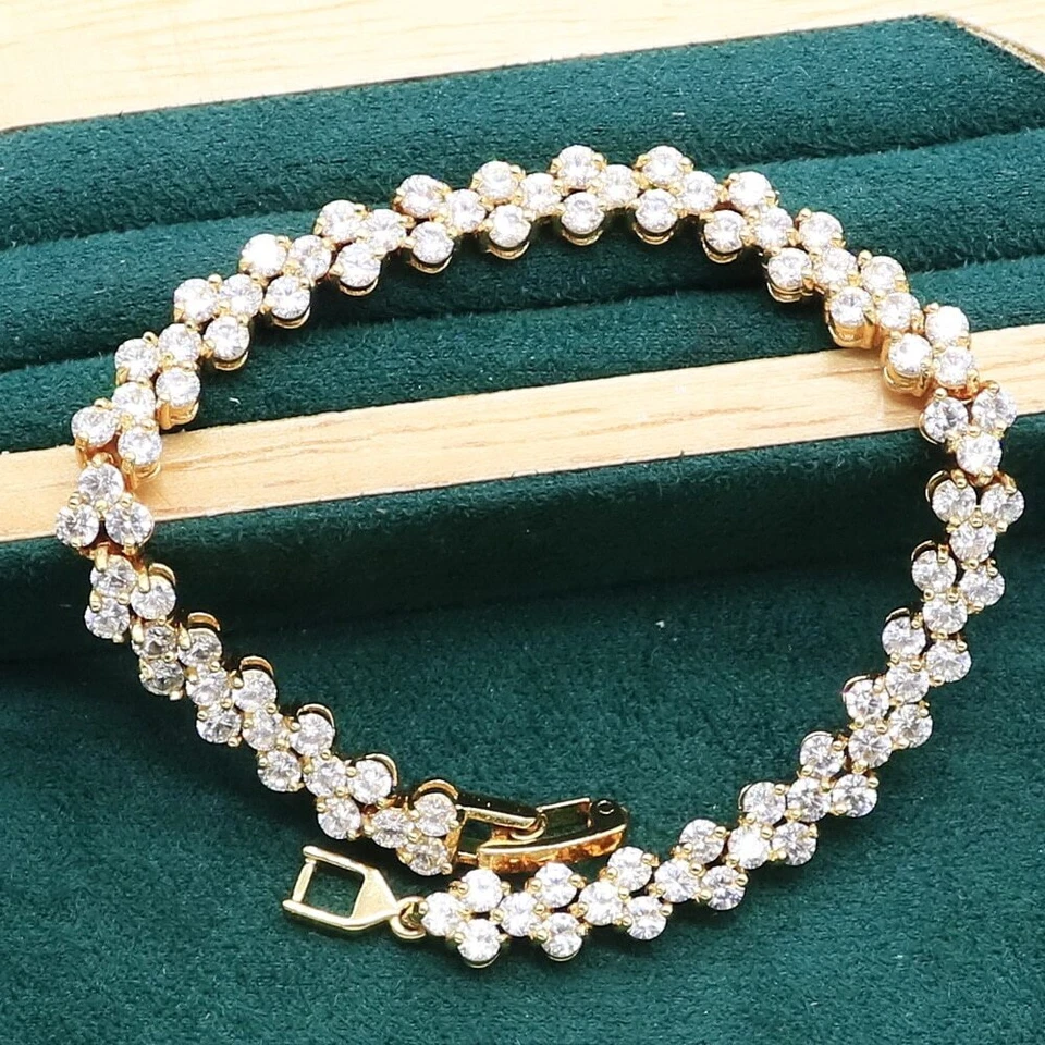 Jewelry Sets for Women Wedding Crystal Bracelet Earrings Necklace Pendant Ring - Image 4 of 4