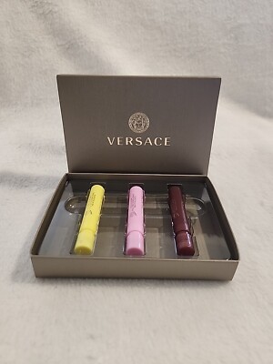 3PC Versace Crystal Noir Bright Crystal Yellow Diamond perfume sample spray NIB
