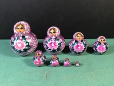 8 Piece Matryoshka | ~1.5" Tall Hand Painted Russian Nesting Dolls