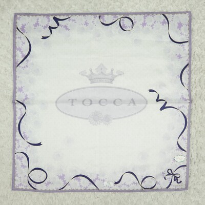 M793 TOCCA Purple Cotton Scarf Scarves Pocket Square 22.5'' X 23''