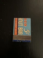 Vintage Full Matchbook WASHBURN'S CHOCOLATE 5 CENT WALECO COCOANUT BAR!