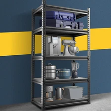 5-Tier Adjustable Heavy Duty Metal Storage Shelves Warehouse Garage Support 2000