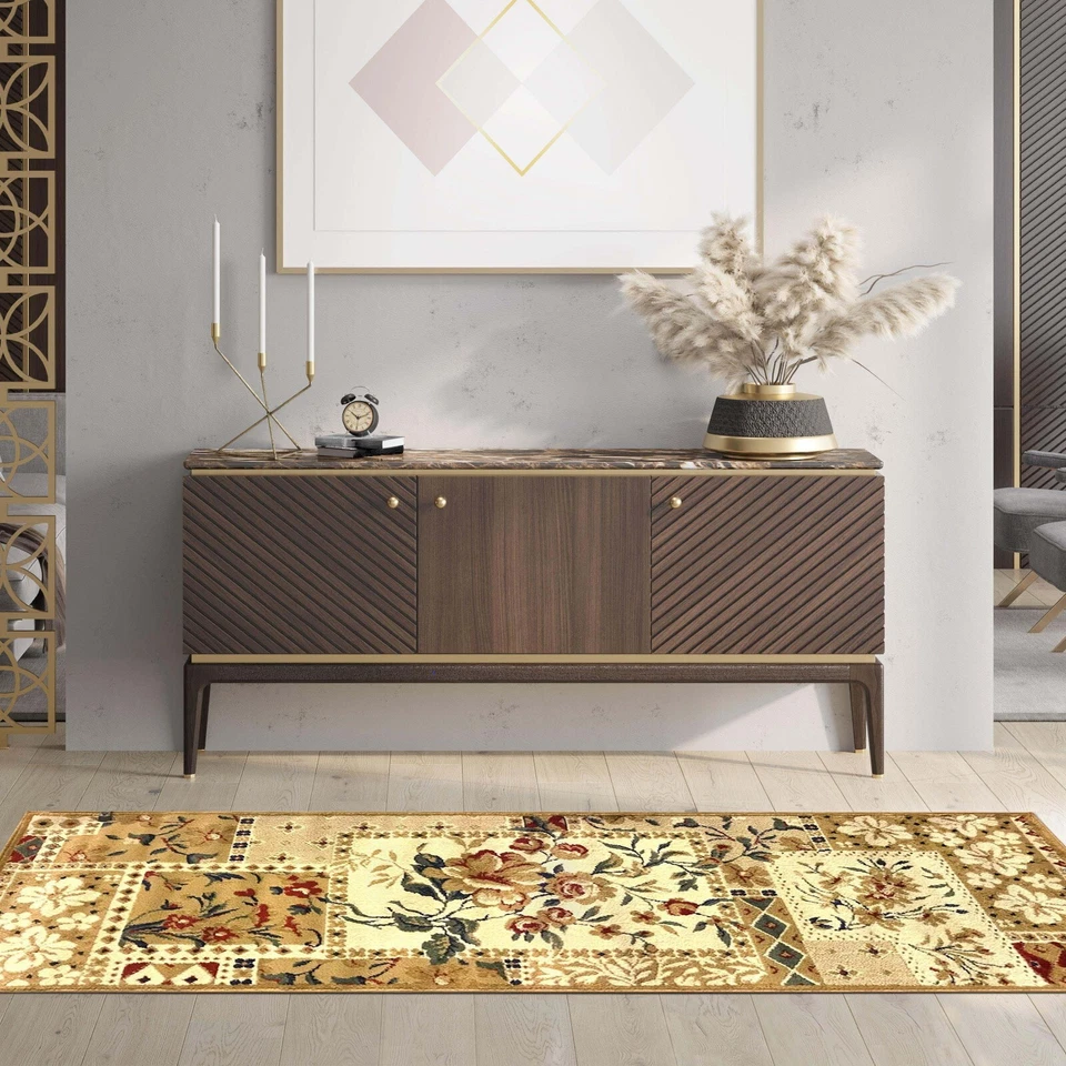 Flower Patchwork Floral Farmhouse Indoor Carpet Large Area Rugs Or Runner Rug - Image 2 of 2