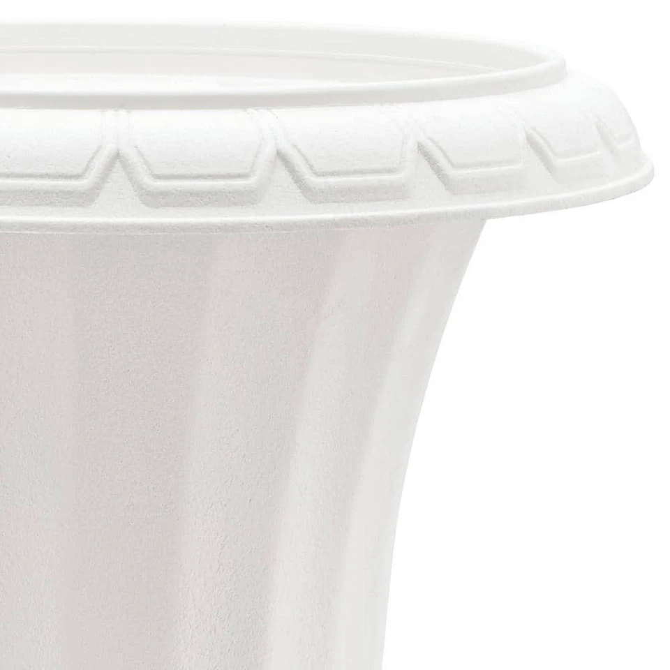 Urn Deluxe Pedestal 27 in. White Plastic 2 Pack Weather Resistant Classic Design — 第 2/4 张图片