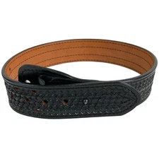 Dutyman Belt 4021U 4 Row Stitch Black Basketweave 2.25 26 inch No retaining loop