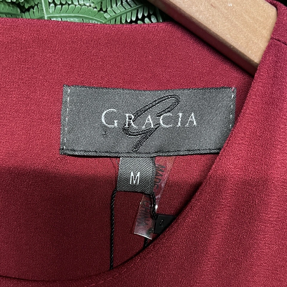 Vestido GARCIA Mujer Medio Rojo Volantes Plisado Escote Redondo Cambio Cóctel 2794 Foto 4 de 4