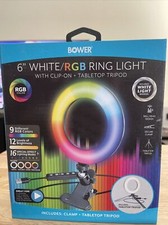 Bower White/RGB 6" Ring Light With Clip-on Tabletop Tripod With Remote