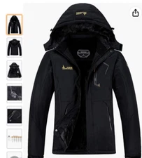 NWT Moerdeng Womens Hooded Fleece Lined coat Black Large