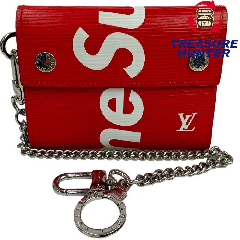 Portefeuille LOUIS VUITTON Epi SUPREME chaîne M67755