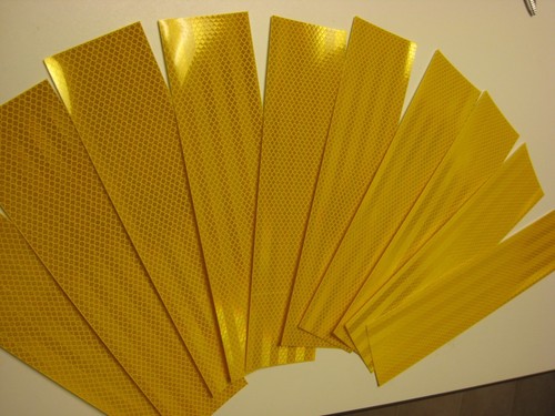 3M Prismatic Reflective Tape - Yellow, 1.5" X 6' (6 Strips) - Conspicuity Safety Tape