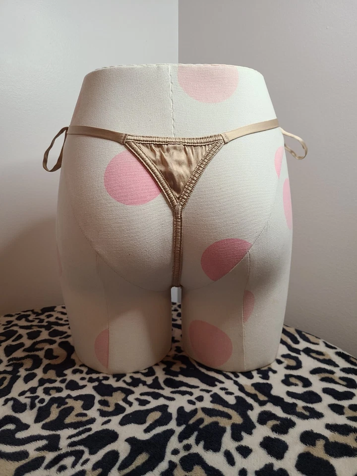 Rare ☆ Vintage Victoria's Secret 100% Silk Side Tie Thong Panty Size M 🤎 - Image 4 of 4