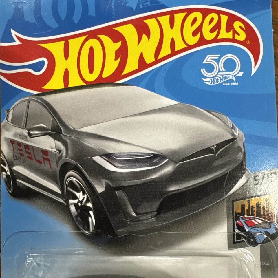Hot Wheels 50th 2018 Tesla Model X Silver HW Metro 5/10, 247/365 New Free Ship - Image 3 of 4