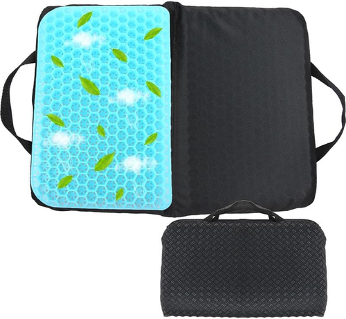 Gel Portable Seat Cushion (14.5" X 10.6") Foldable Travel Cushion, for Airplane