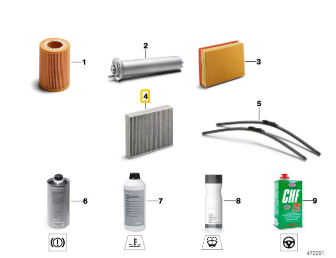 Microfiltre à Air D'habitacle Au Charbon Actif BMW 64119382886 – Pour X3 G01, X4 G02, Série 3 G20, Z4 G29