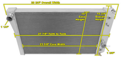 1984 - 1990 Chevy Corvette 3 Row Aluminum Alliant Radiator