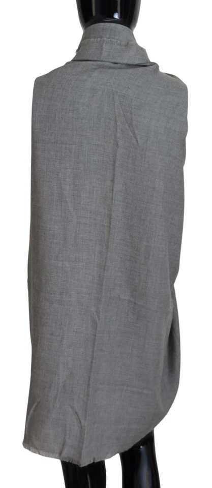AGNONA Bufanda Gris Sólido Cachemira Calentador Mujer Flecos Chal 180cmx130cm $1280 Foto 3 de 4