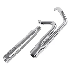 SHARKROAD Chrome 2 into 1 Exhaust Pipe 4" Muffler  for Harley Touring 1995-2016