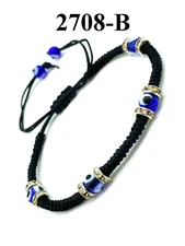 LuckyEye Classic Evil Eye Bracelet Braided String Macrame Kabbalah Jewelry #2708