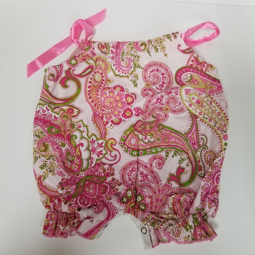 Laura Dare Romper Size 3 Months Pink Paisley Print Sleeveless Straps